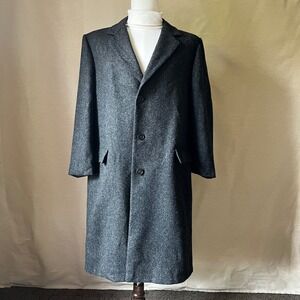 Vintage Palm Beach Charcoal Wool Herringbone Overcoat‎ USA Made
Men's Large